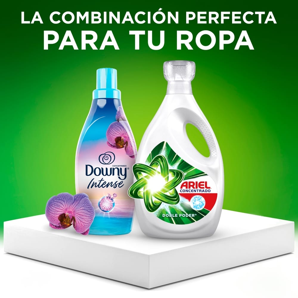 Detergente Líquido ARIEL Doble Poder Concentrado para Ropa Blanca y de Color Botella 800ml