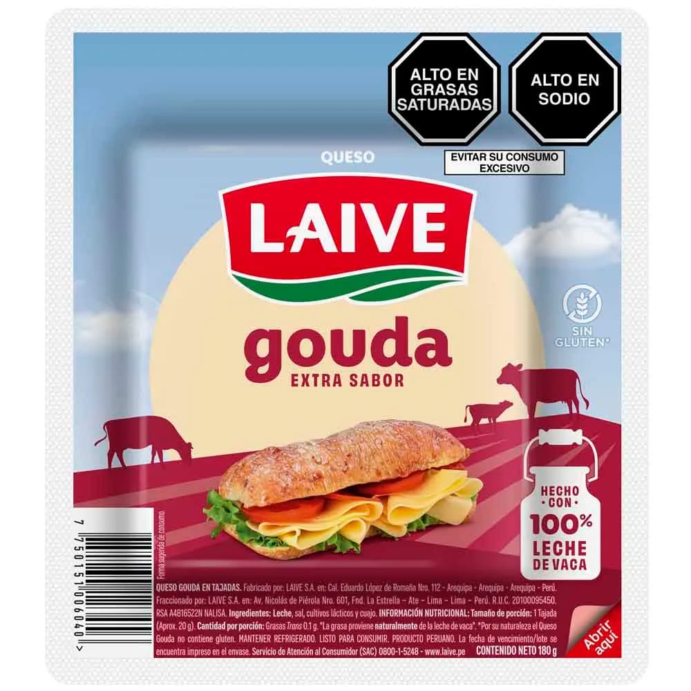 Queso Gouda LAIVE Paquete 180g