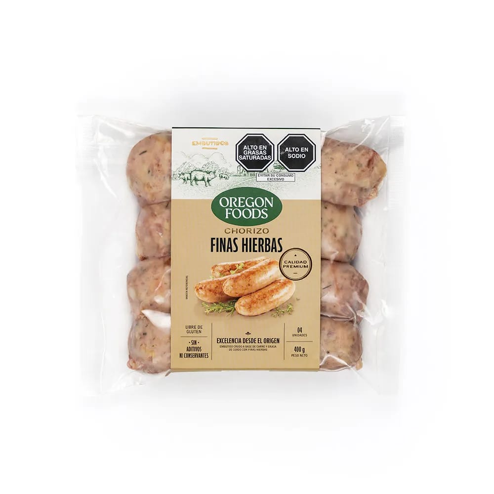 Chorizo Finas Hierbas OREGON FOOD'S Paquete 400g