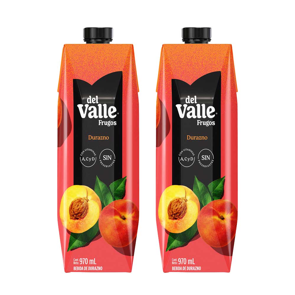 Pack Bebida de Durazno FRUGOS Caja 970ml Paquete 2un