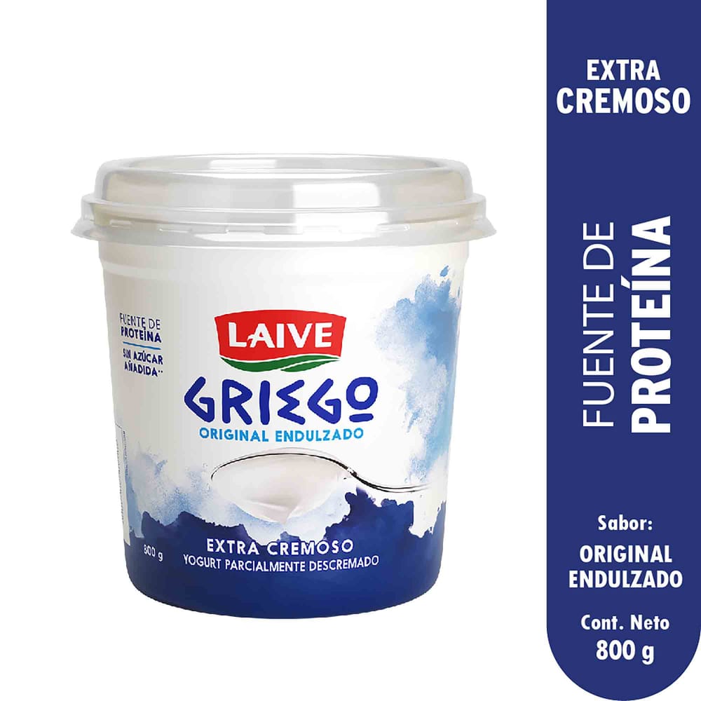 Yogurt Griego LAIVE Original Endulzado Pote 800g