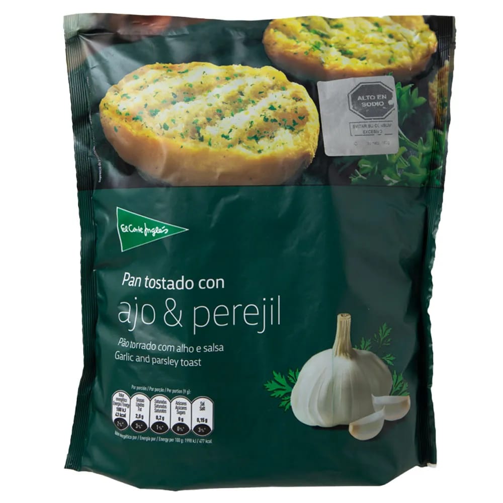Pan Tostado EL CORTE INGLÉS con Ajo y Perejil Bolsa 160g