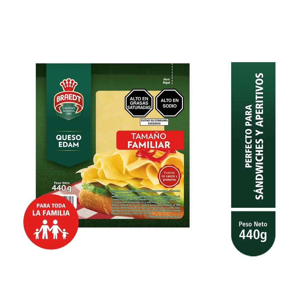 Queso Edam BRAEDT Paquete 440g