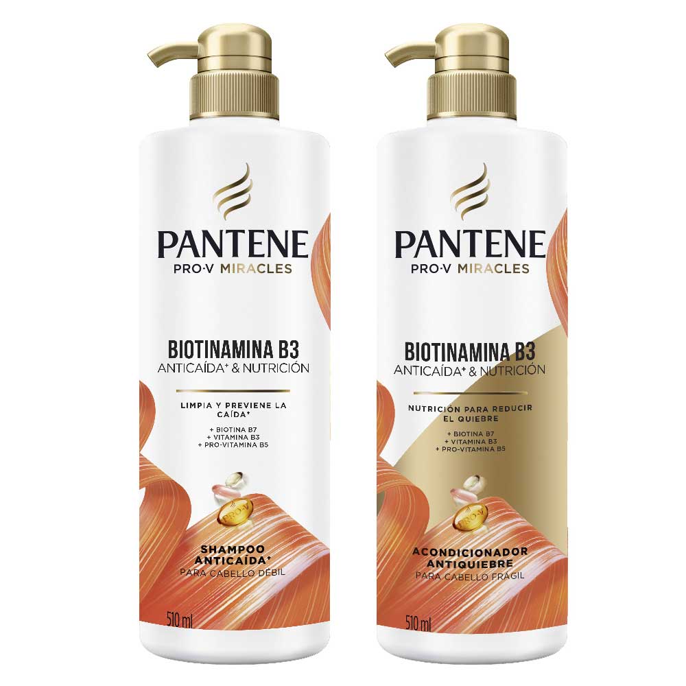 Pack Shampoo PANTENE Anti-Caída Botella 510ml + Acondicionador PANTENE Anti-Caída Botella 510ml