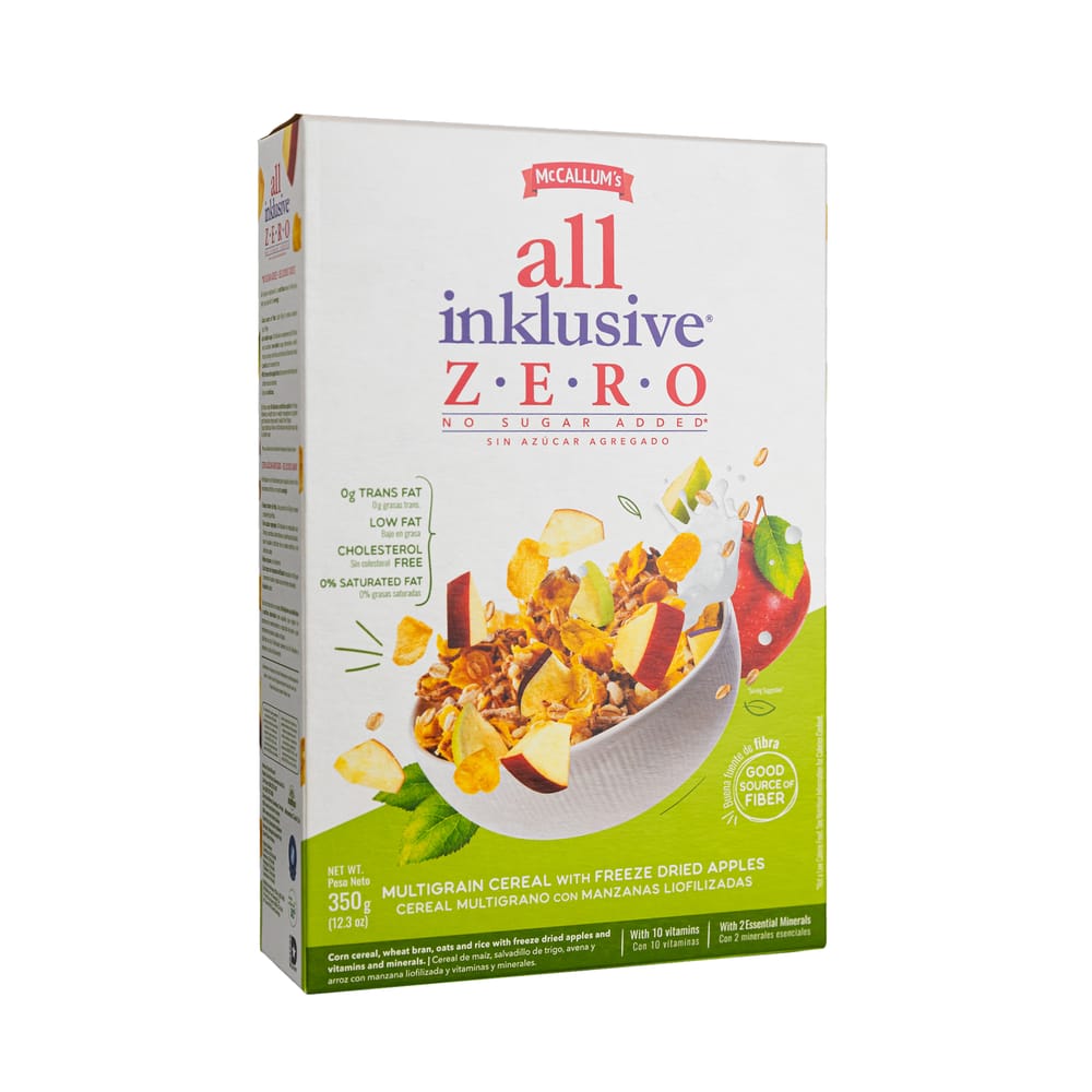 Cereal ALL INKLUSIVE Zero con Manzana Caja 350g