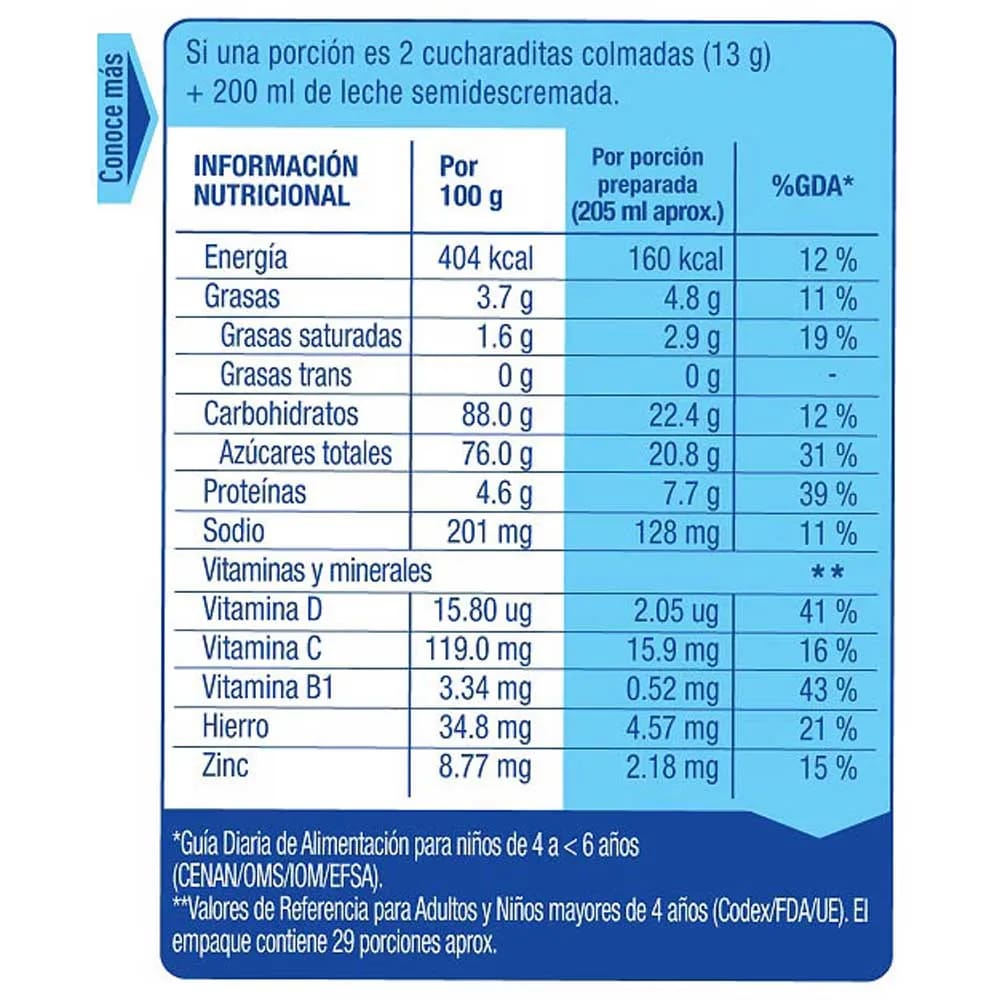 Fortificante NESQUIK Sabor a Chocolate Lata 380g