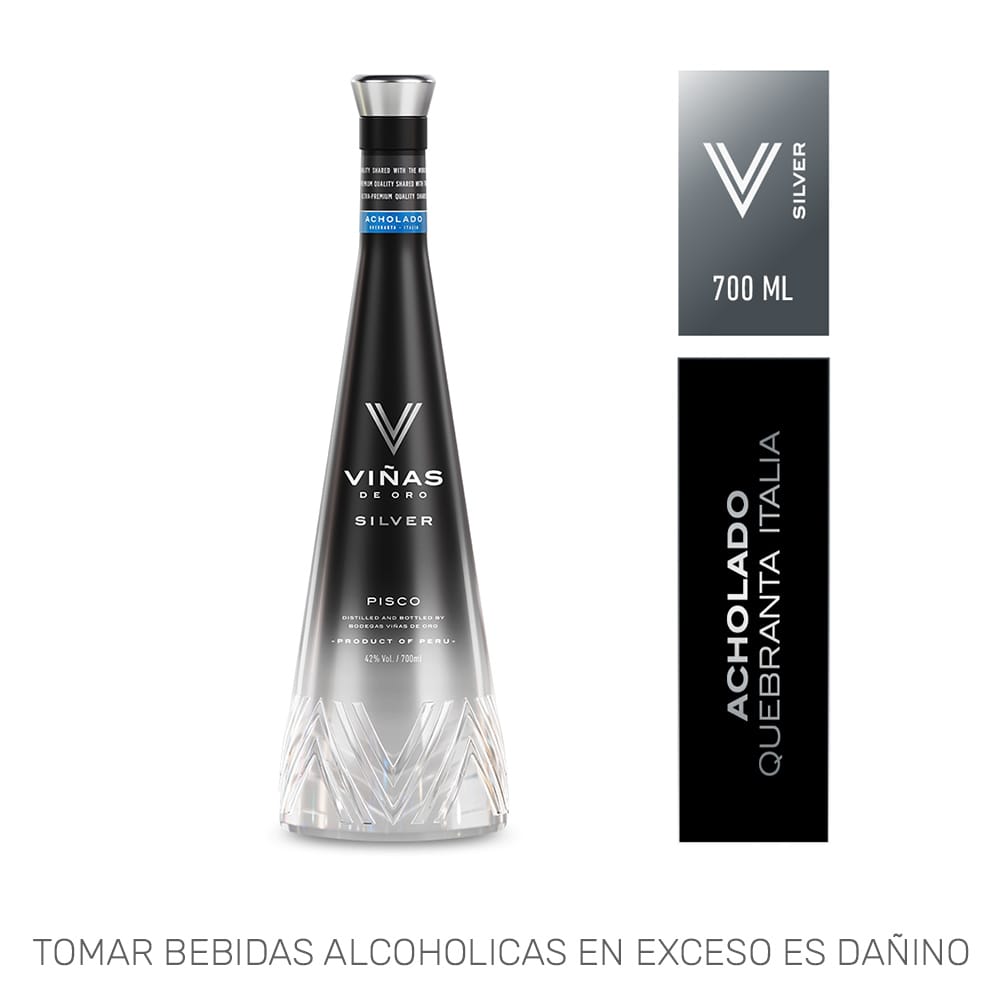 Pisco Puro VIÑAS DE ORO Acholado Botella 700ml