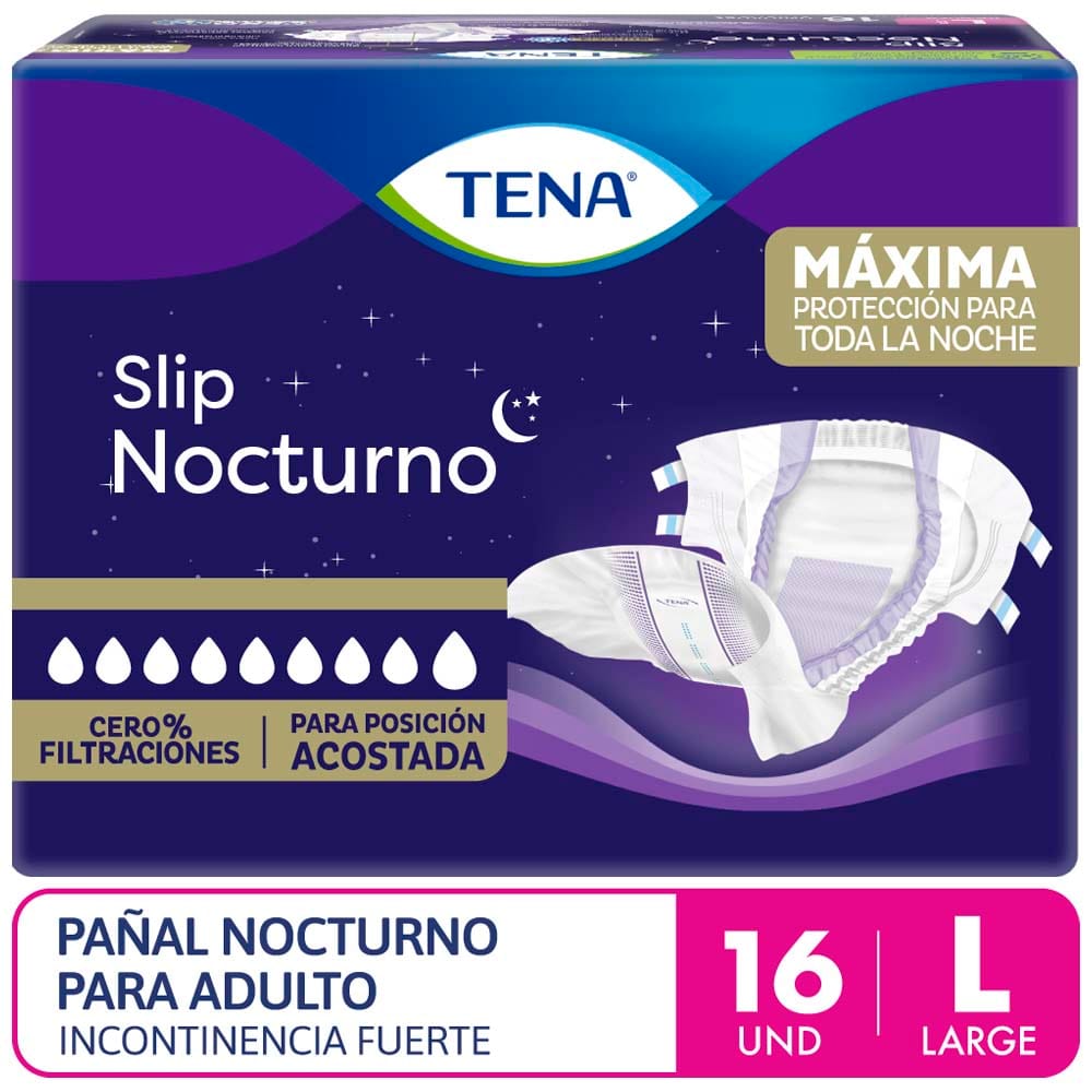 Pañal para Adulto TENA Slip Nocturno Talla L Paquete 16un
