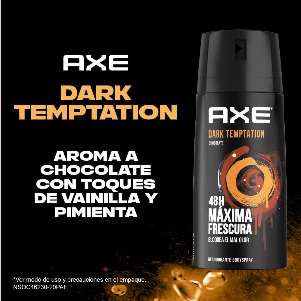 Deocolonia para Hombre en Aerosol AXE Dark Temptation Frasco 150ml