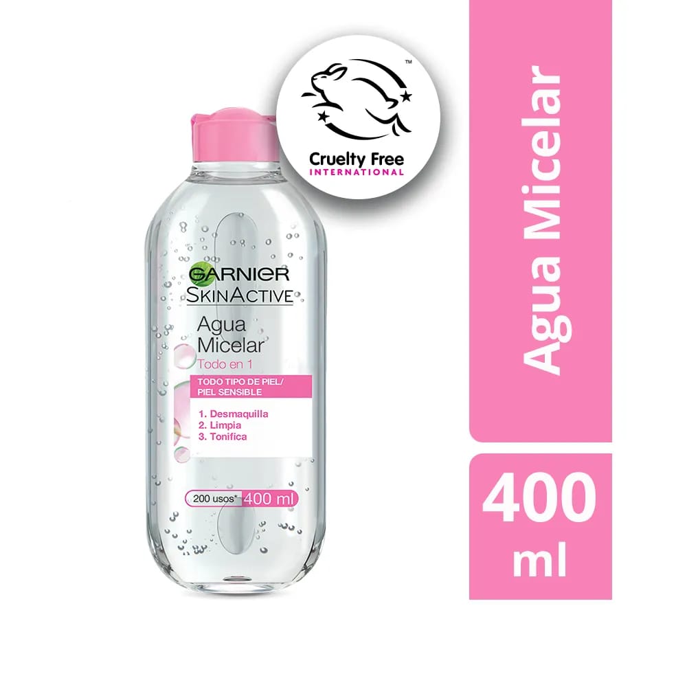 Agua Micelar GARNIER Todo en 1 Frasco 400ml