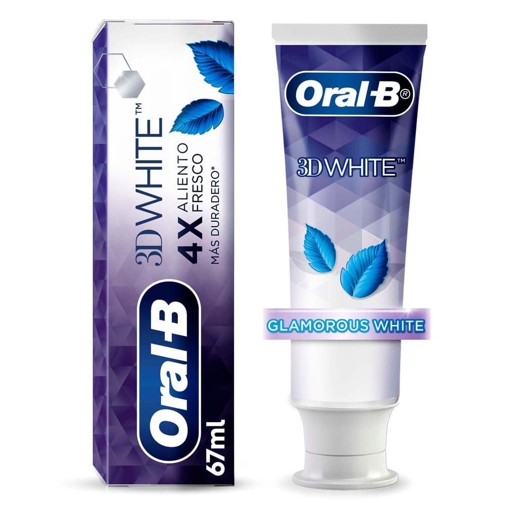 Pasta Dental ORAL-B 3D White Blanqueador Avanzado Aliento Fresco Tubo 67ml
