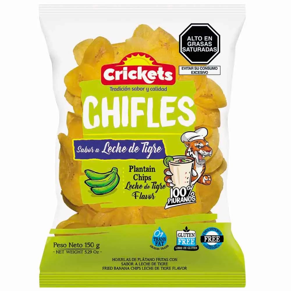 Chifle Salado CRICKETS Sabor Leche de Tigre Bolsa 150g