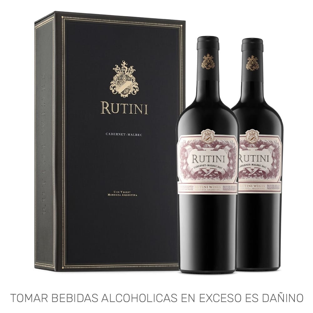 Vino Tinto RUTINI Cabernet Sauvignon Malbec Botella 750ml Paquete 2un