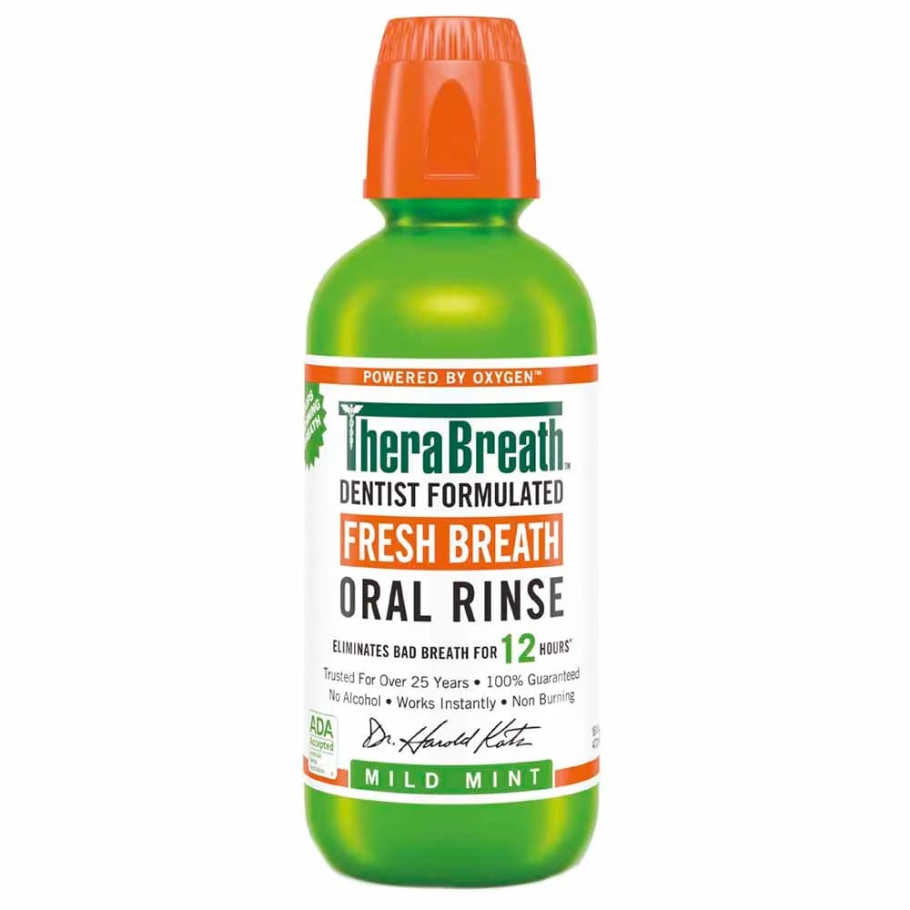 Enjuague Bucal THERA BREATH Wild Mint sin Alcohol Frasco 473ml