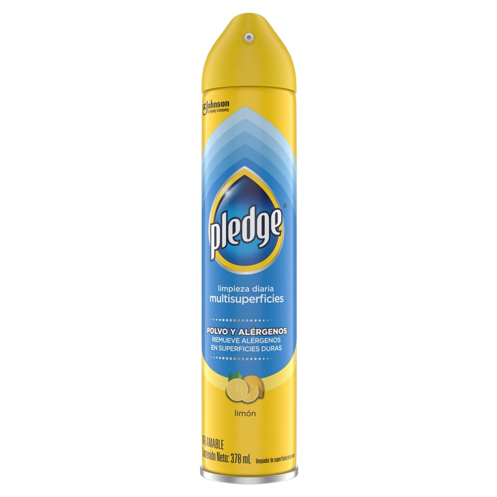 Limpiador Multisuperficies en Aerosol PLEDGE Limón Frasco 378ml