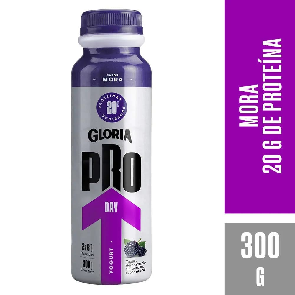 Yogurt GLORIA Pro Day Sabor Mora Botella 300g