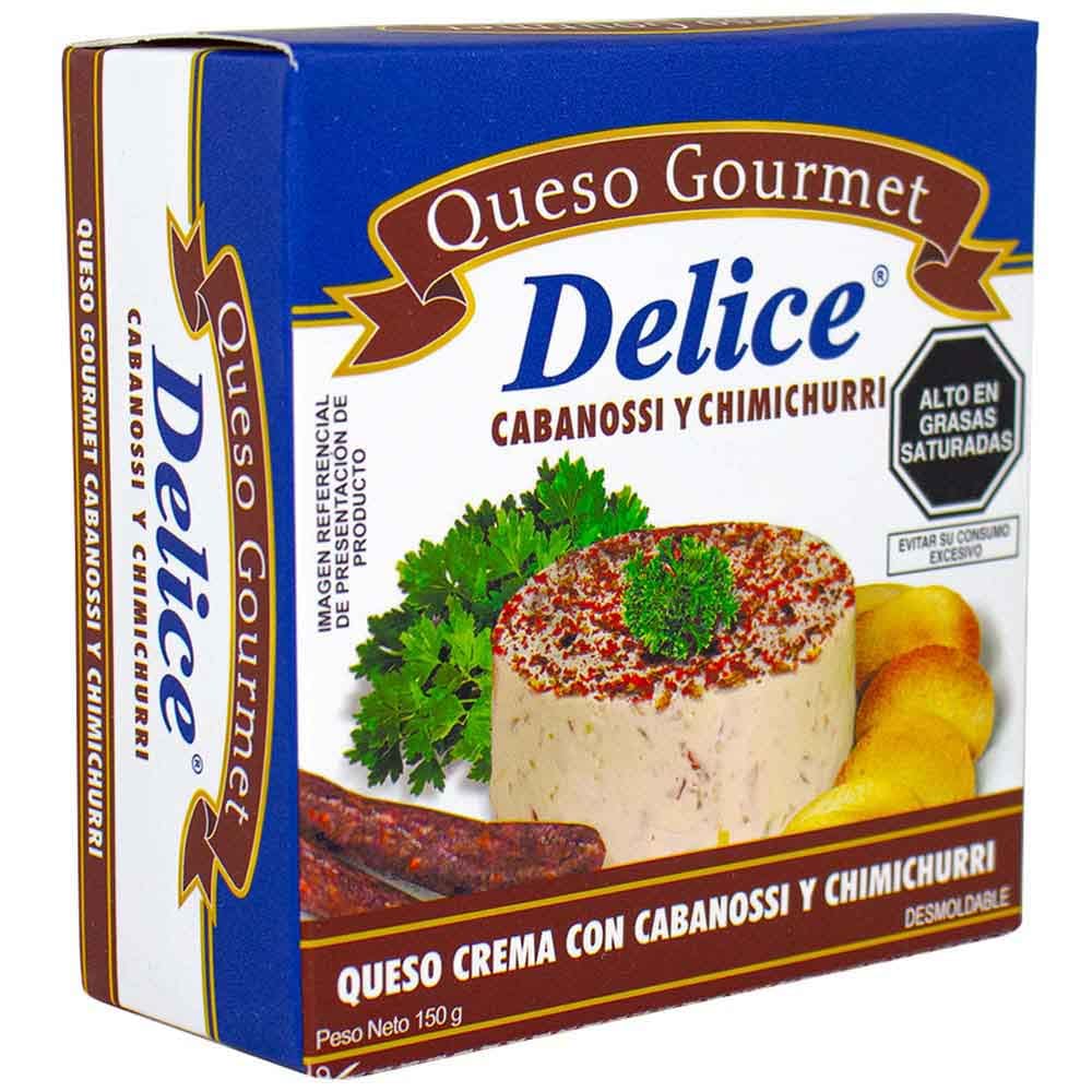 Queso Crema Gourmet DELICE con Cabanossi & Chimichurri Paquete 150g