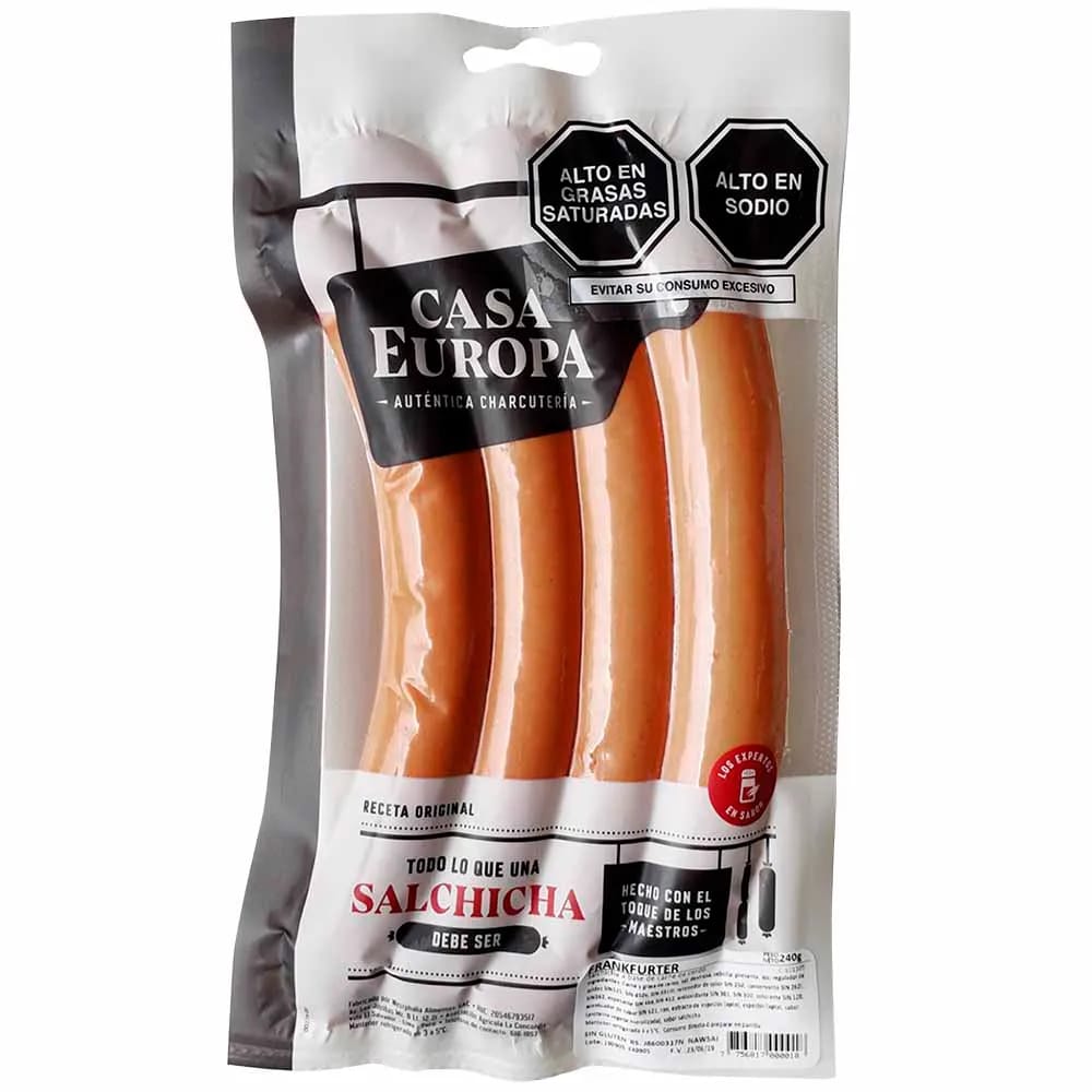 Salchicha Frankfurter Clásica CASA EUROPA Paquete 240g