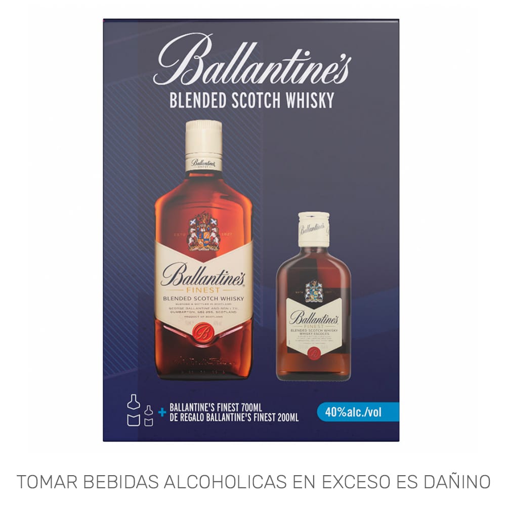 Pack Whisky BALLANTINE'S  Botella 700ml + Whisky BALLANTINE'S  Botella 200ml