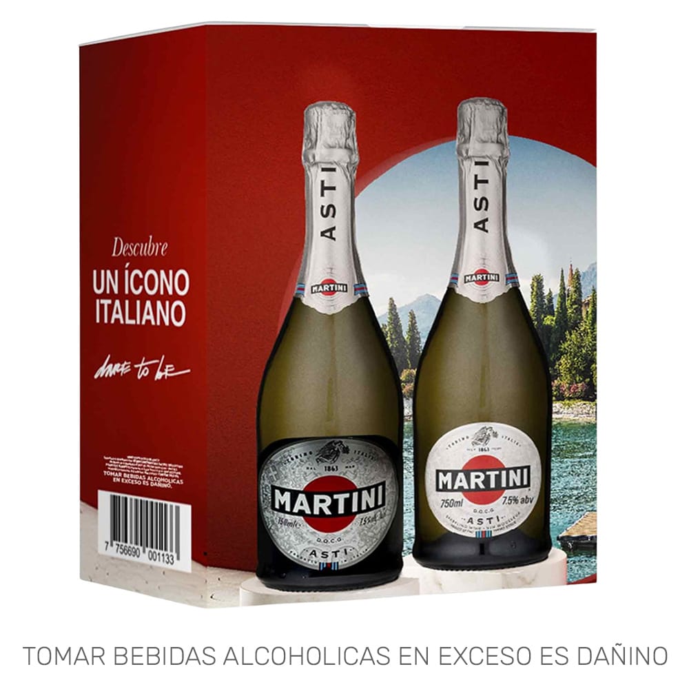 Espumante MARTINI Asti Botella 750ml Paquete 2un