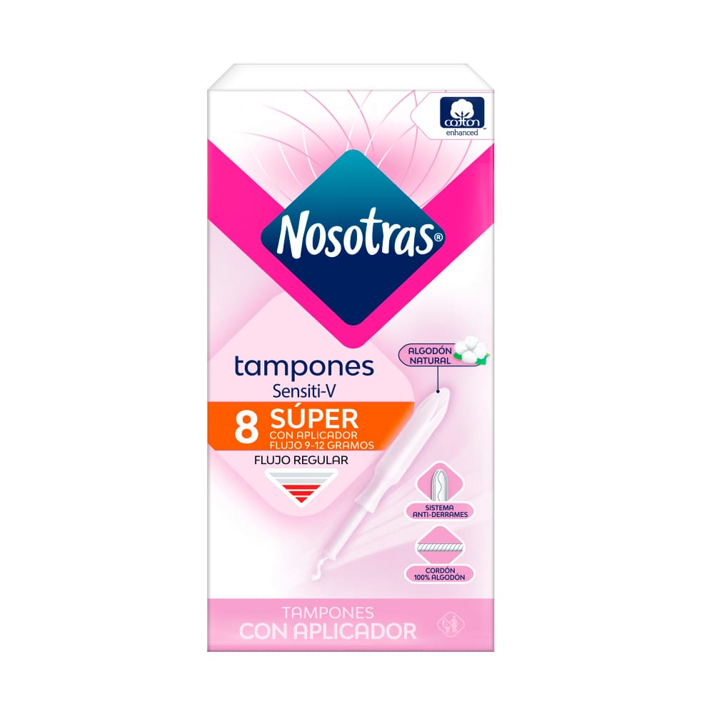 Tampones NOSOTRAS con Aplicador Súper Sensitive Caja 8un