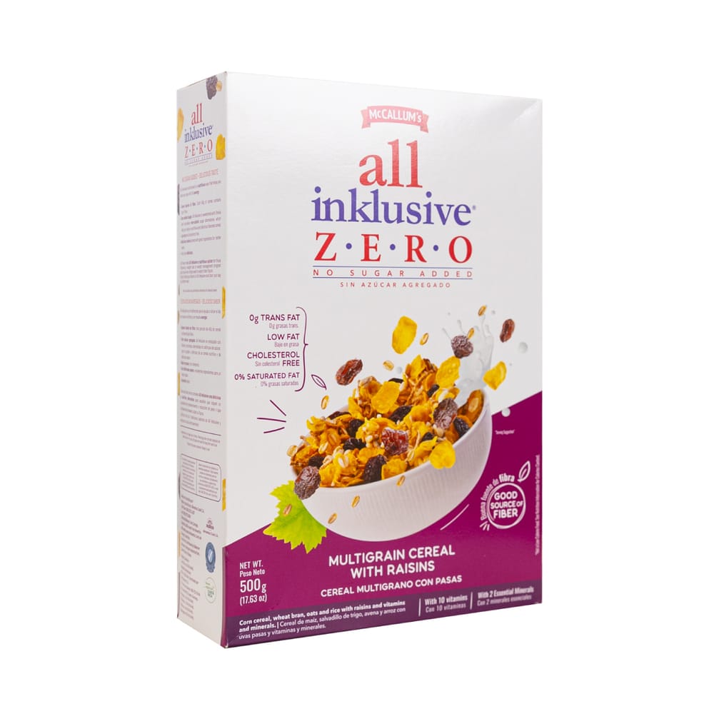Cereal ALL INKLUSIVE Zero con Pasas Caja 350g