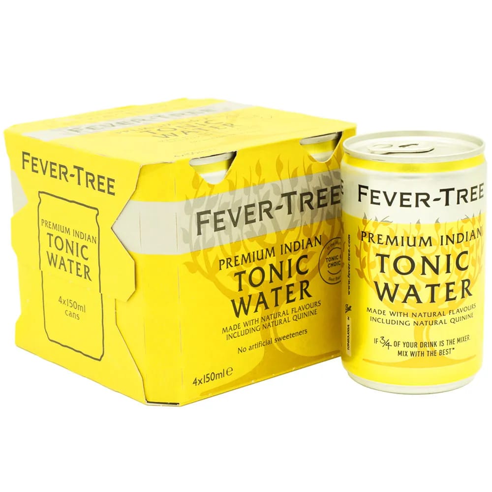Agua Tónica FEVER Tree Indian Lata 150ml Paquete 4un