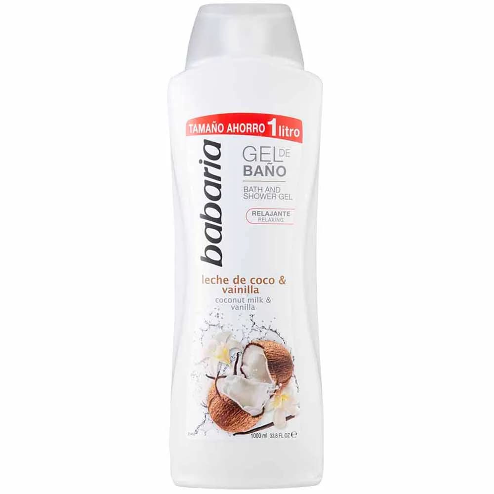 Gel de Ducha BABARIA Leche de Coco y Vainilla Frasco 1L