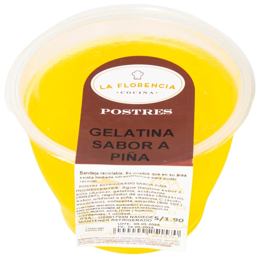 Gelatina Sabor Piña x un