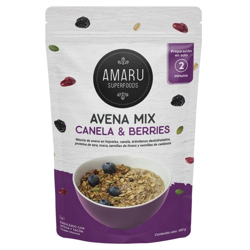 Avena Mix Canela y Berries AMARU Superfood Doypack 400g