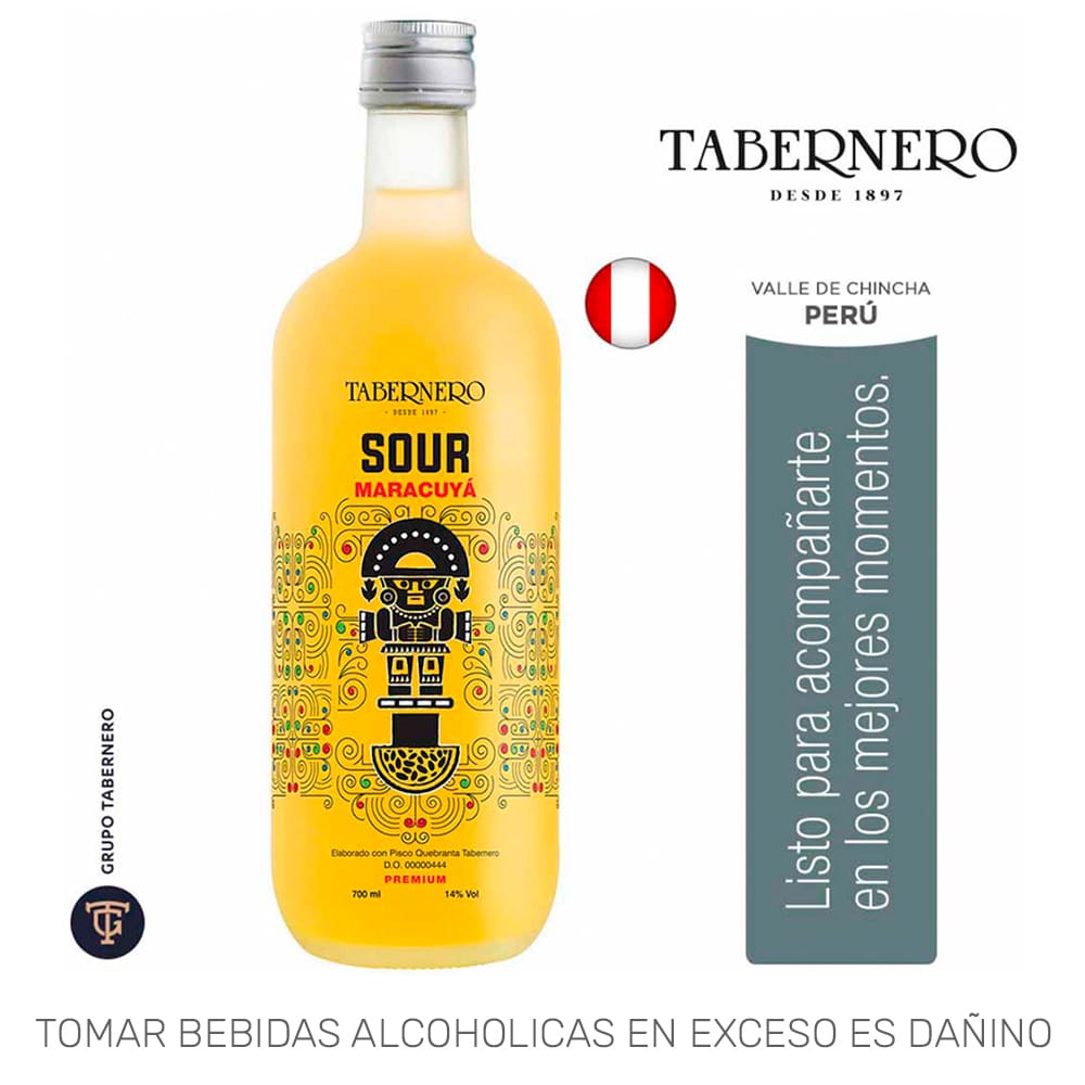 Pisco Sour TABERNERO Maracuyá Botella 700ml