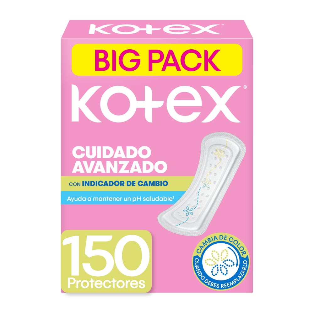 Protectores Cuidado Avanzado KOTEX Indicador de Cambio Paquete 150un