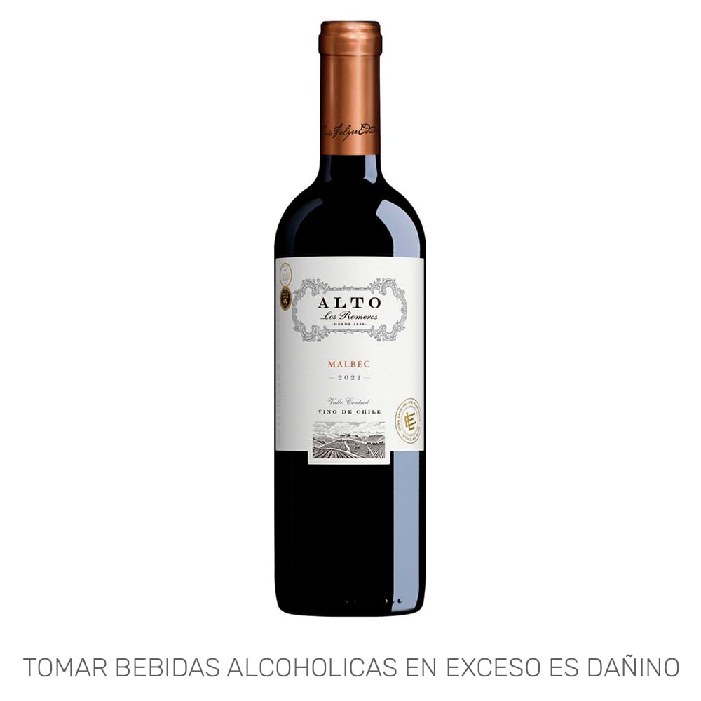 Vino ALTO LOS ROMEROS Malbec Botella 750ml