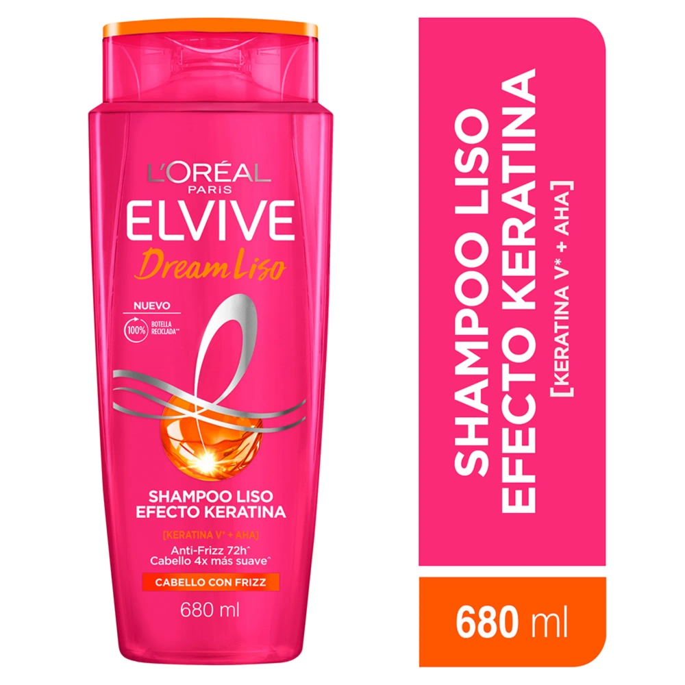 Shampoo ELVIVE Dream Liso Efecto Keratina Botella 680ml