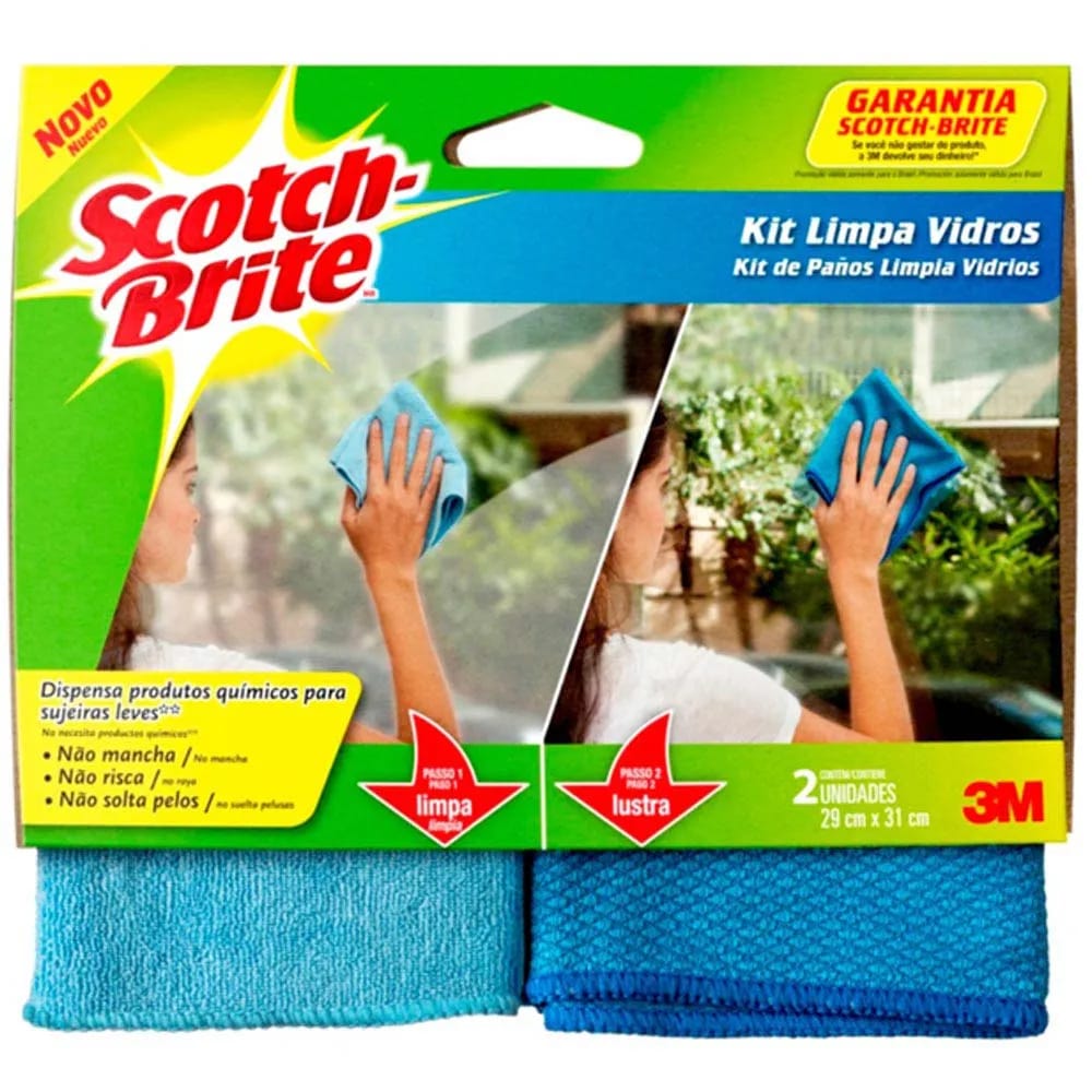 Paños Limpia Vidrios SCOTCH-BRITE Paquete 2un