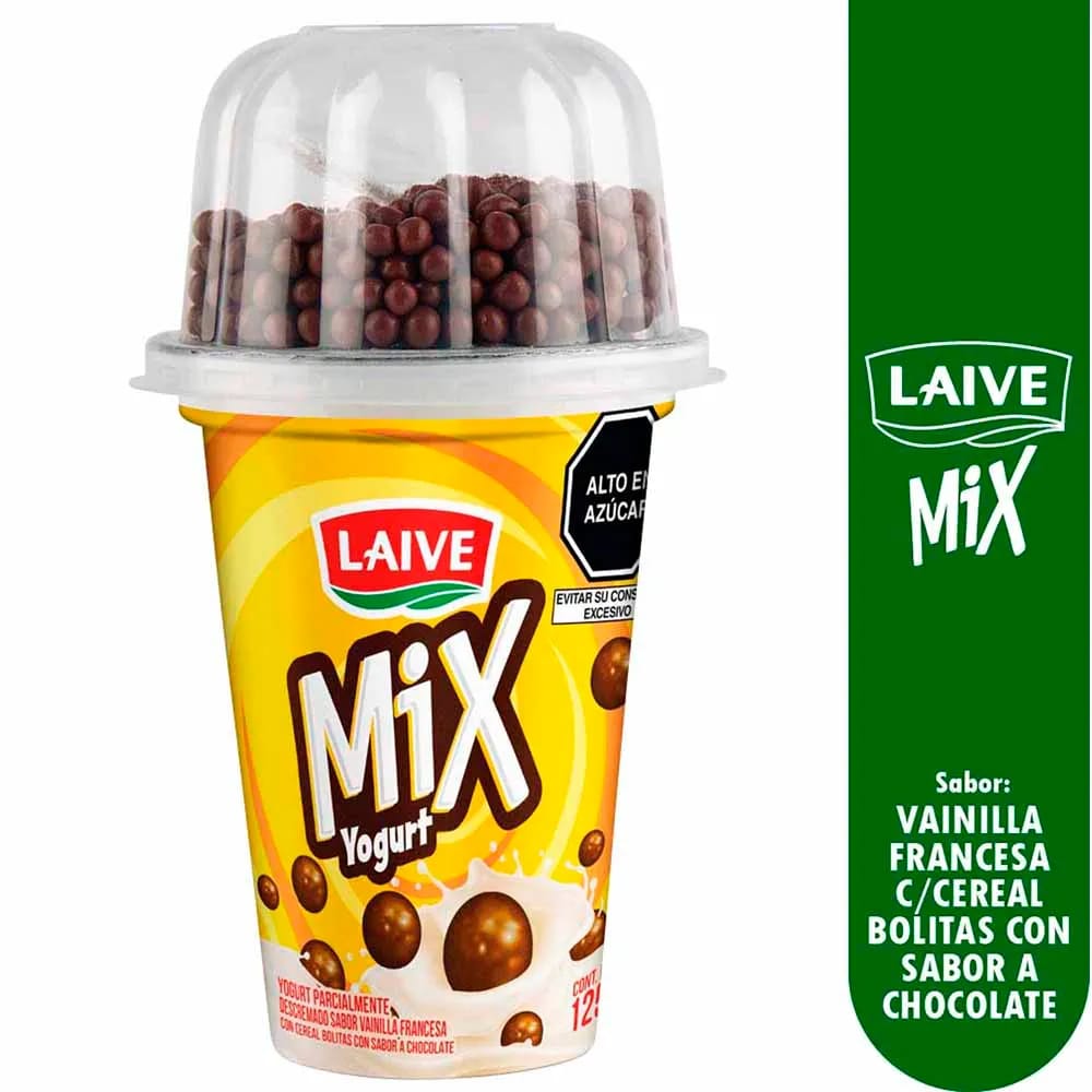 Yogurt LAIVE Mix Vainilla Francesa con Bolitas de Chocolate Vaso 125g