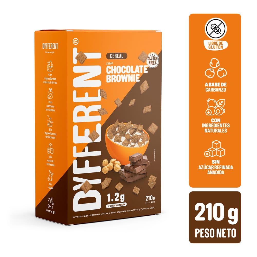 Cereal en Barra DYFFERENT Chocolate Brownie Caja 210g