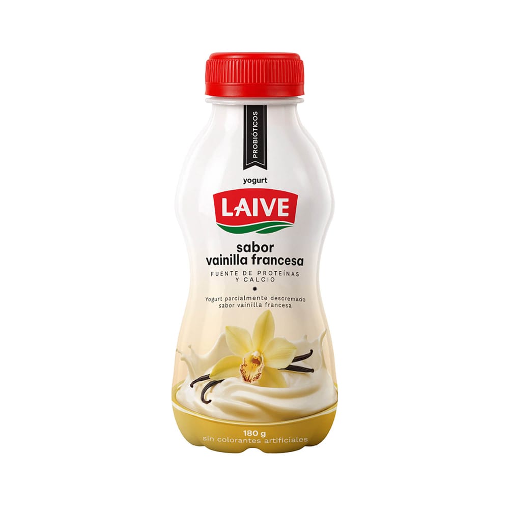 Yogurt Probiótico LAIVE Sabor a Vainilla Botella 180g