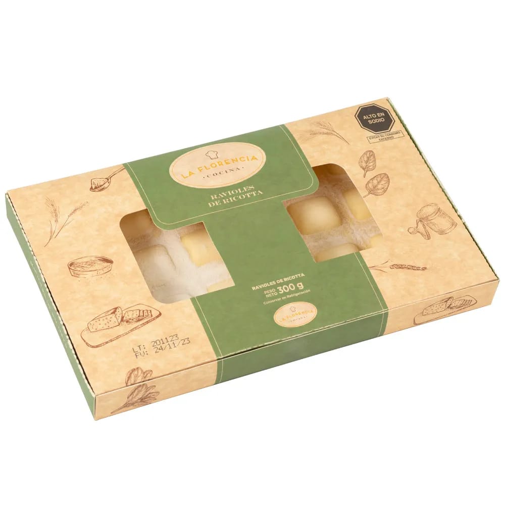 Ravioles Rellenos de Queso Ricotta LA FLORENCIA 24un