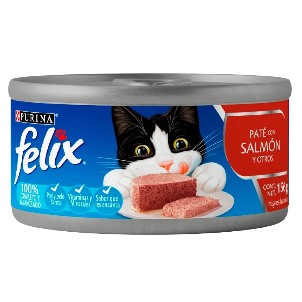 Alimento Húmedo para Gato FELIX Sabor Salmón y Otros Lata 156g