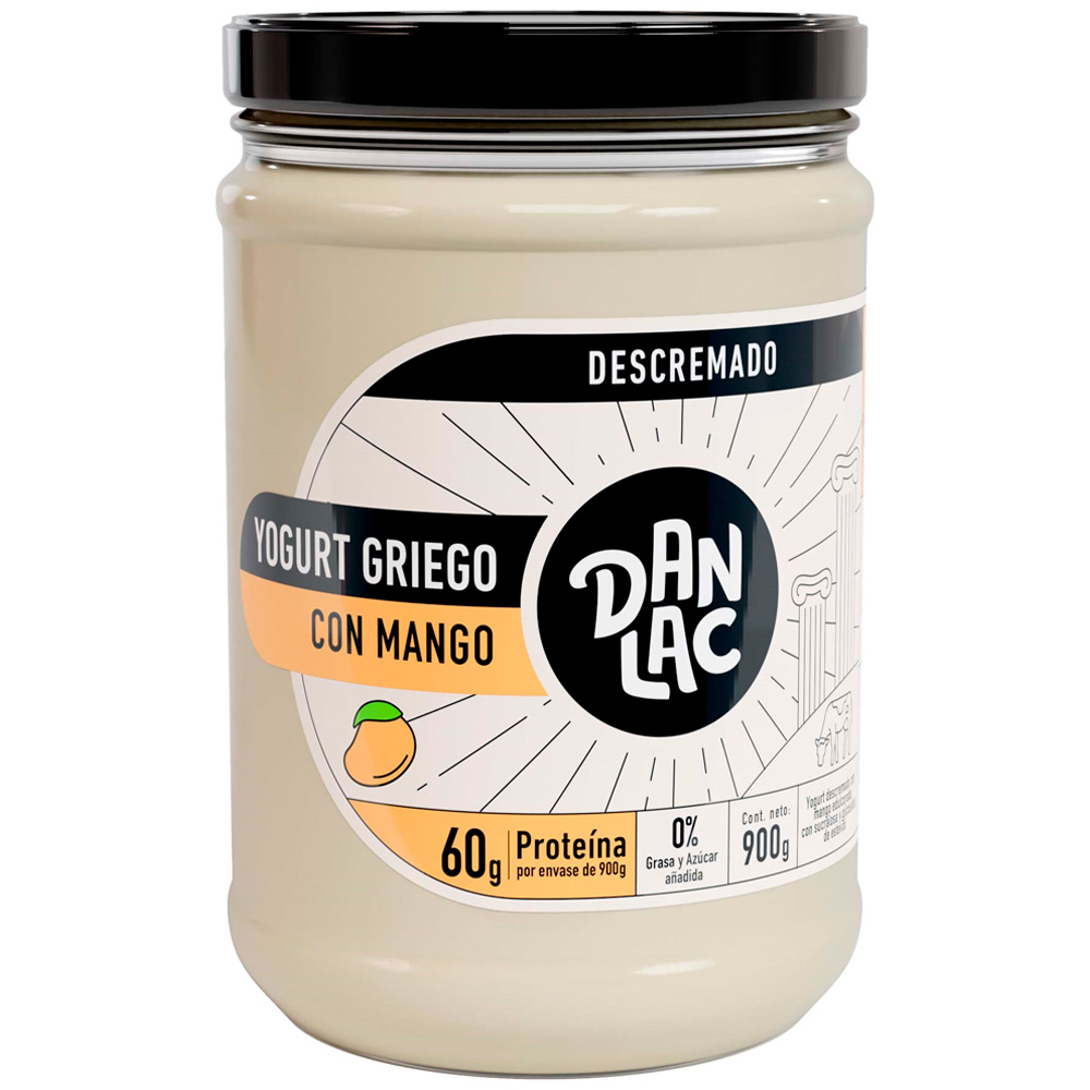 Yogurt Griego Descremado DANLAC Sabor a Mango Frasco 900g