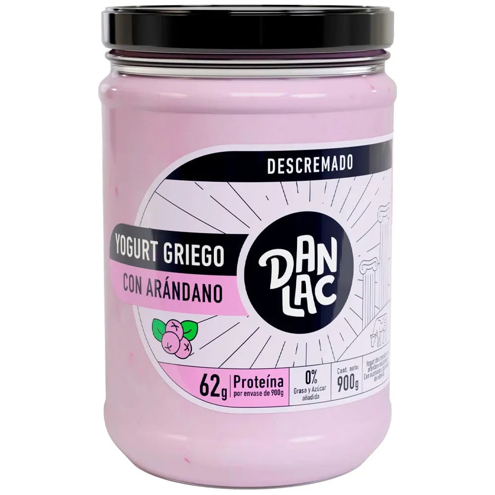 Yogurt Griego Descremado DANLAC Sabor a Arándanos Pote 900g