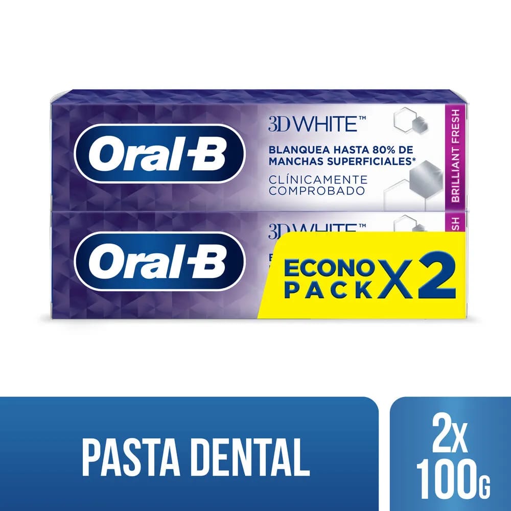 Pasta Dental ORAL-B 3D White 75ml Caja 2un