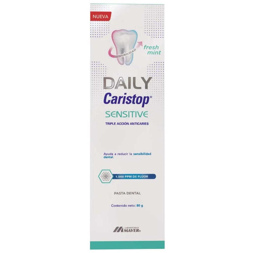 Pasta Dental DAILY CARISTOP Sensitive Triple Acción Anticaries Tubo 80g