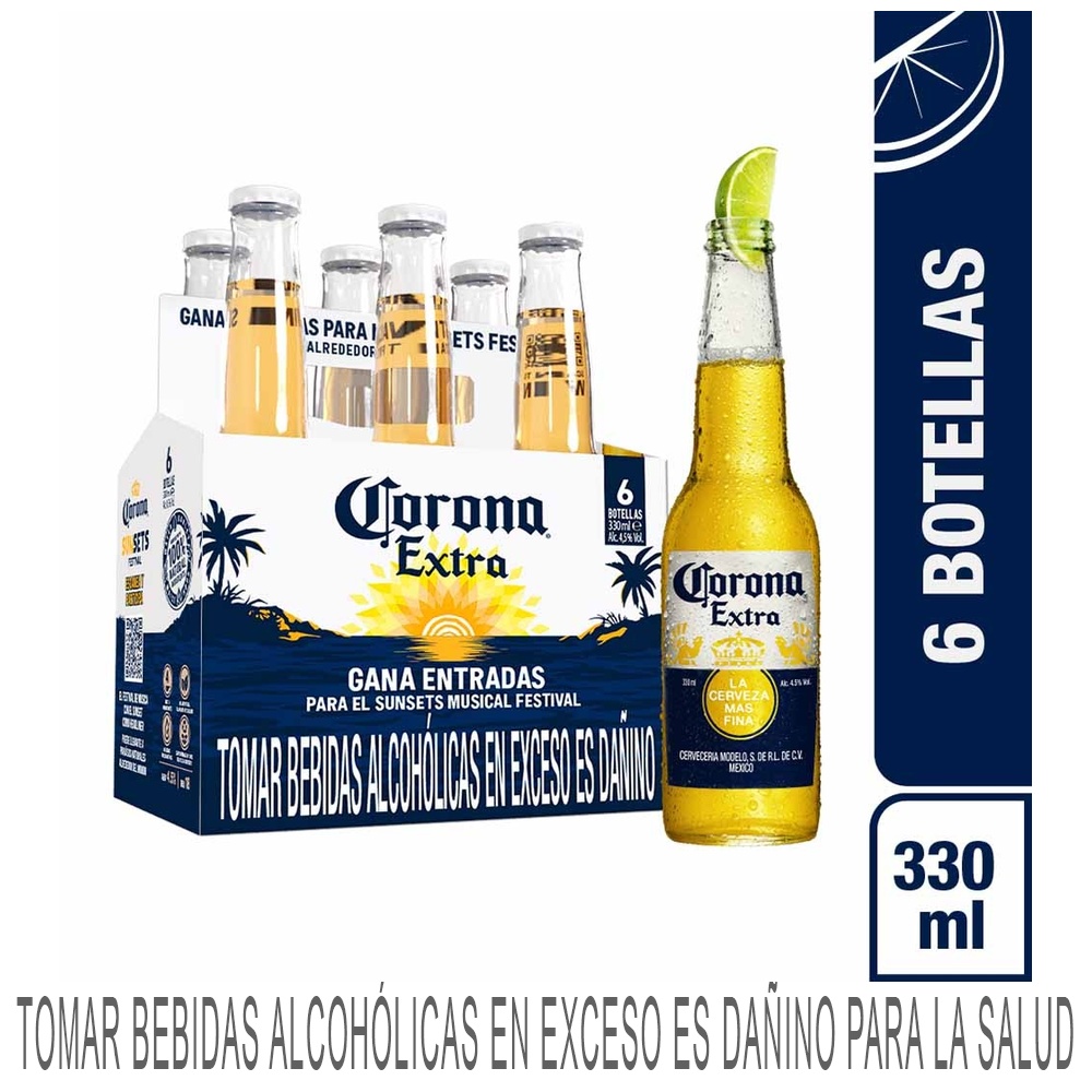 Cerveza CORONA Extra Botella 330ml 6 Pack