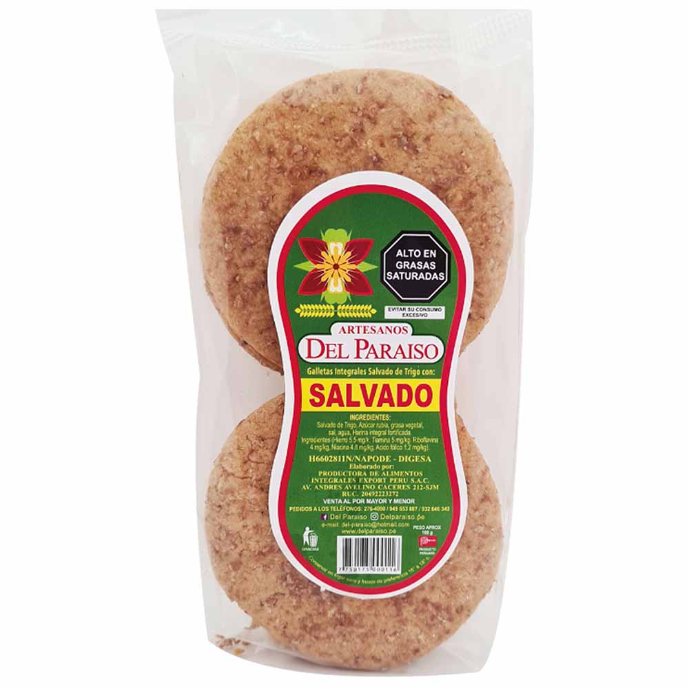Galletas DEL PARAÍSO Salvado con Miel Bolsa 100g