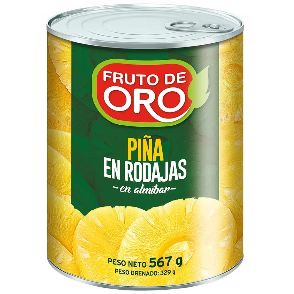 Piña en Rodajas FRUTO DE ORO Lata 567g