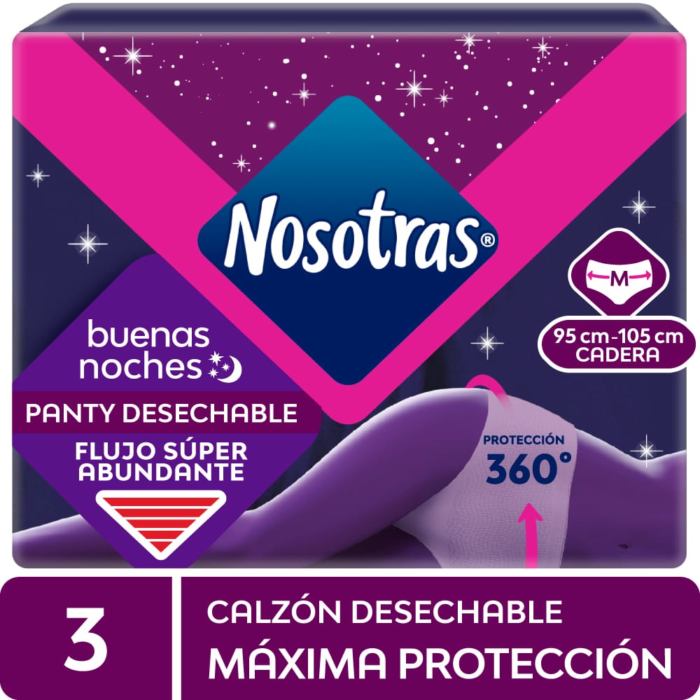 Toallas Higiénicas NOSOTRAS Buenas Noches Talla M Paquete 3un