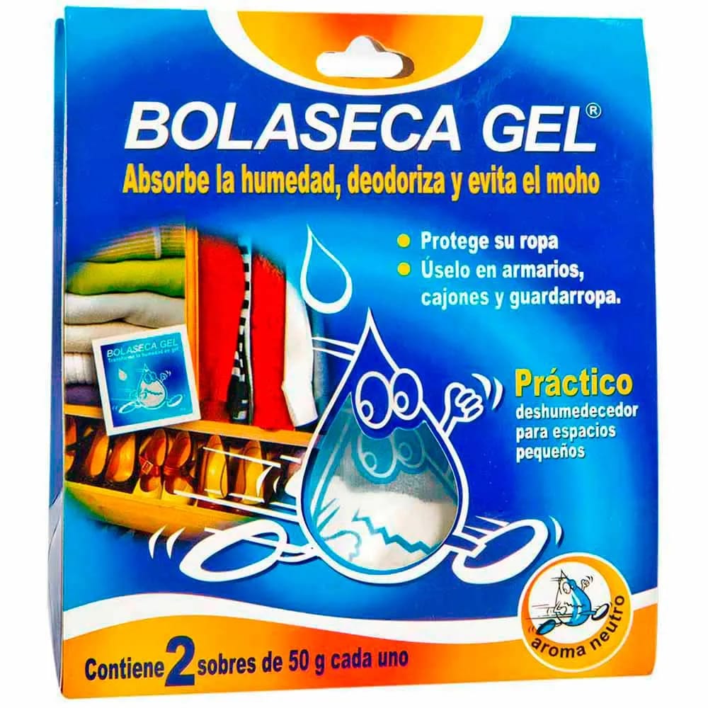 Deshumedecedor BOLASECA Gel aroma neutro Caja 50Gr Paquete 2Un