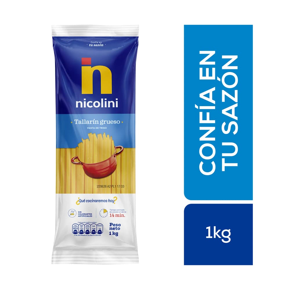 Fideos NICOLINI Tallarín Grueso Bolsa 1kg